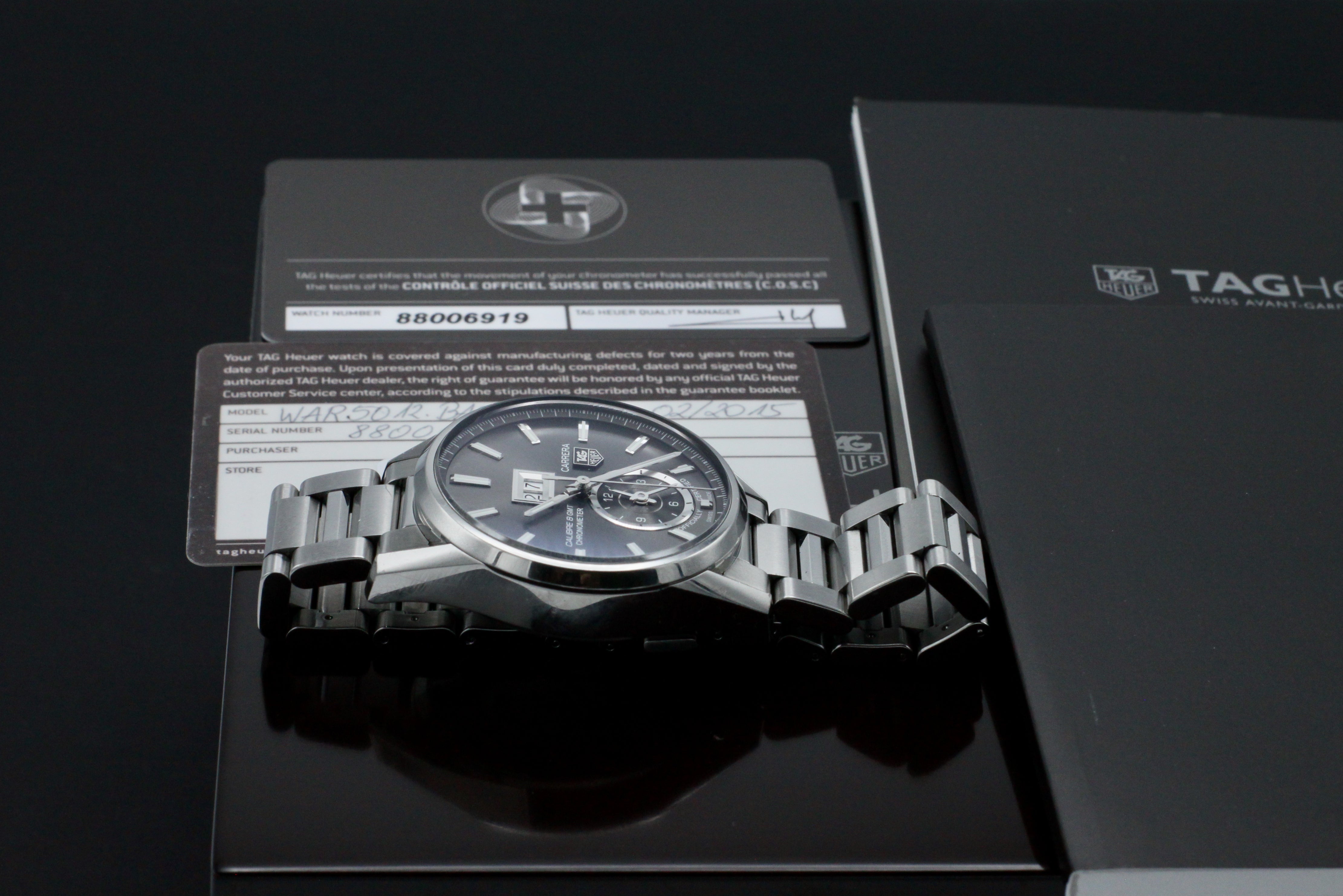 TAG Heuer Carrera Calibre 8 WAR5012.BA0723 - 2015 - TAG Heuer horloge - TAG Heuer kopen - TAG Heuer heren horloge - Trophies Watches
