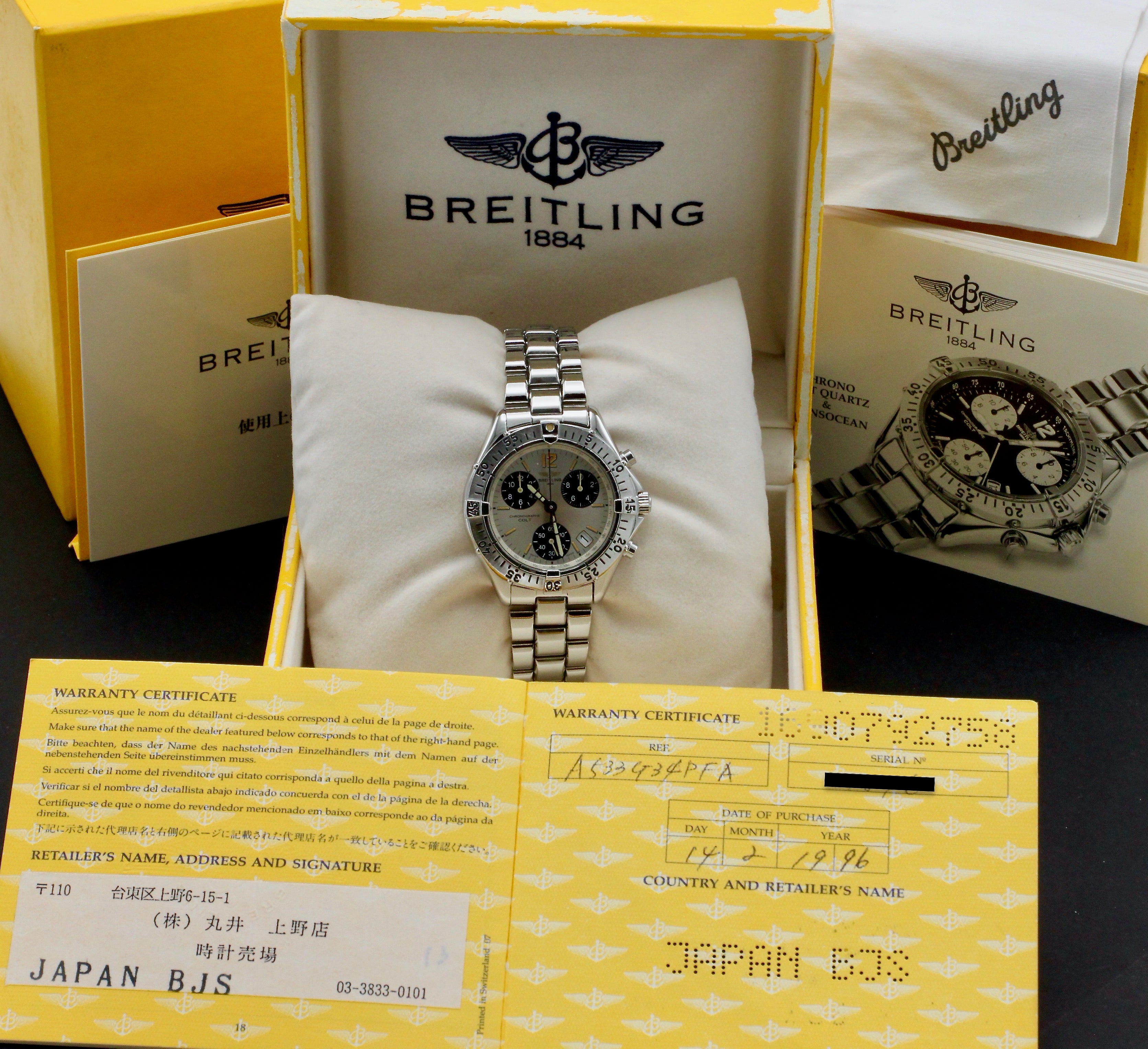 Breitling Colt Chronograph A53035 - 1996 - Breitling horloge - Breitling kopen - Breitling heren horloge - Trophies Watches