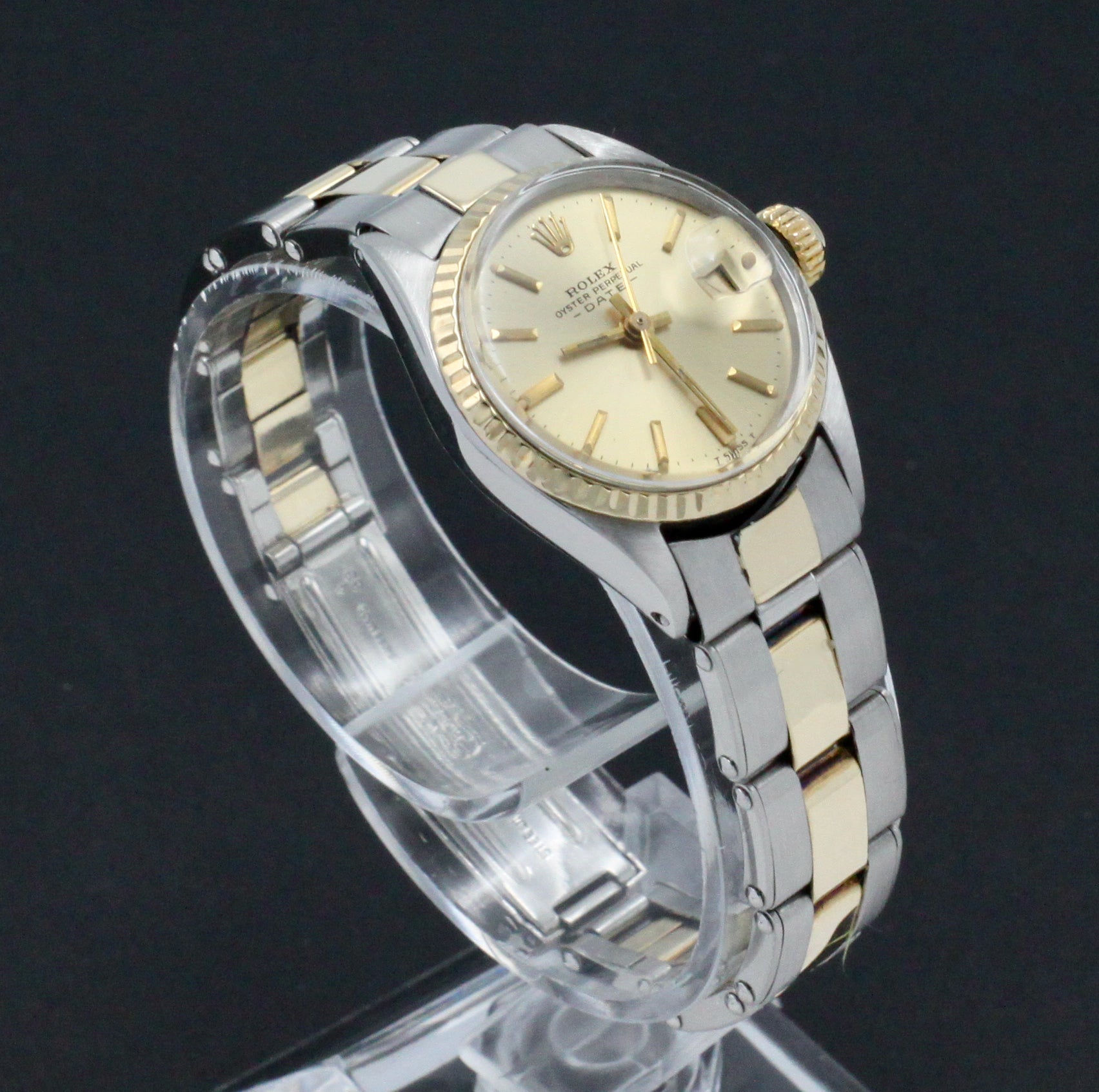 Rolex Oyster Perpetual Lady Date 6516 two-tone - 1979 - Rolex horloge - Rolex kopen - Rolex dames horloge - Trophies Watches