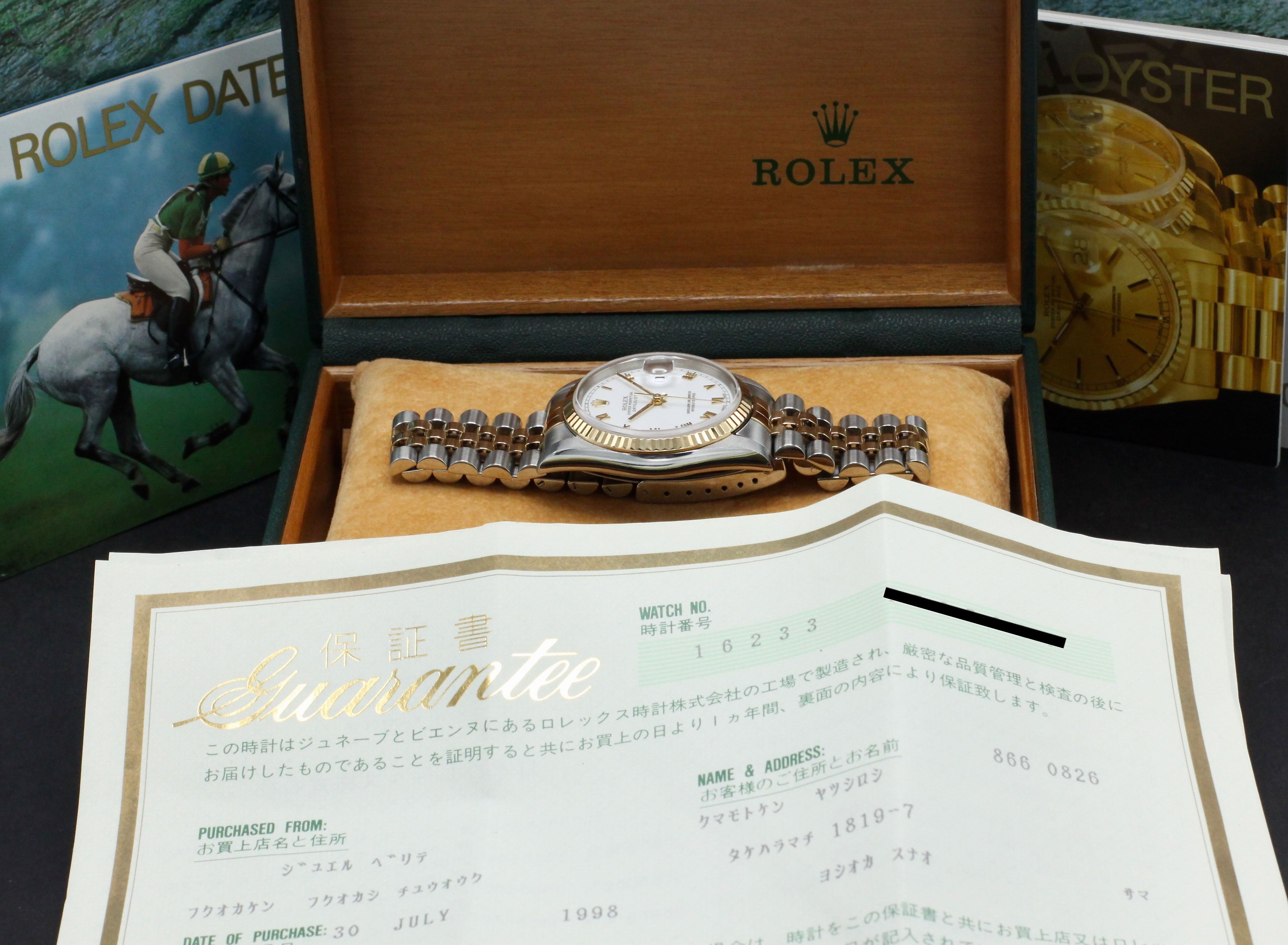 Rolex Datejust 16233 - 1998 - Rolex horloge - Rolex kopen - Rolex heren horloge - Trophies Watches