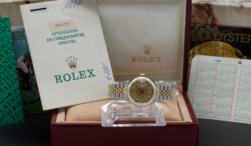 Rolex Lady-Datejust 69173G, Box & Papers, 1990