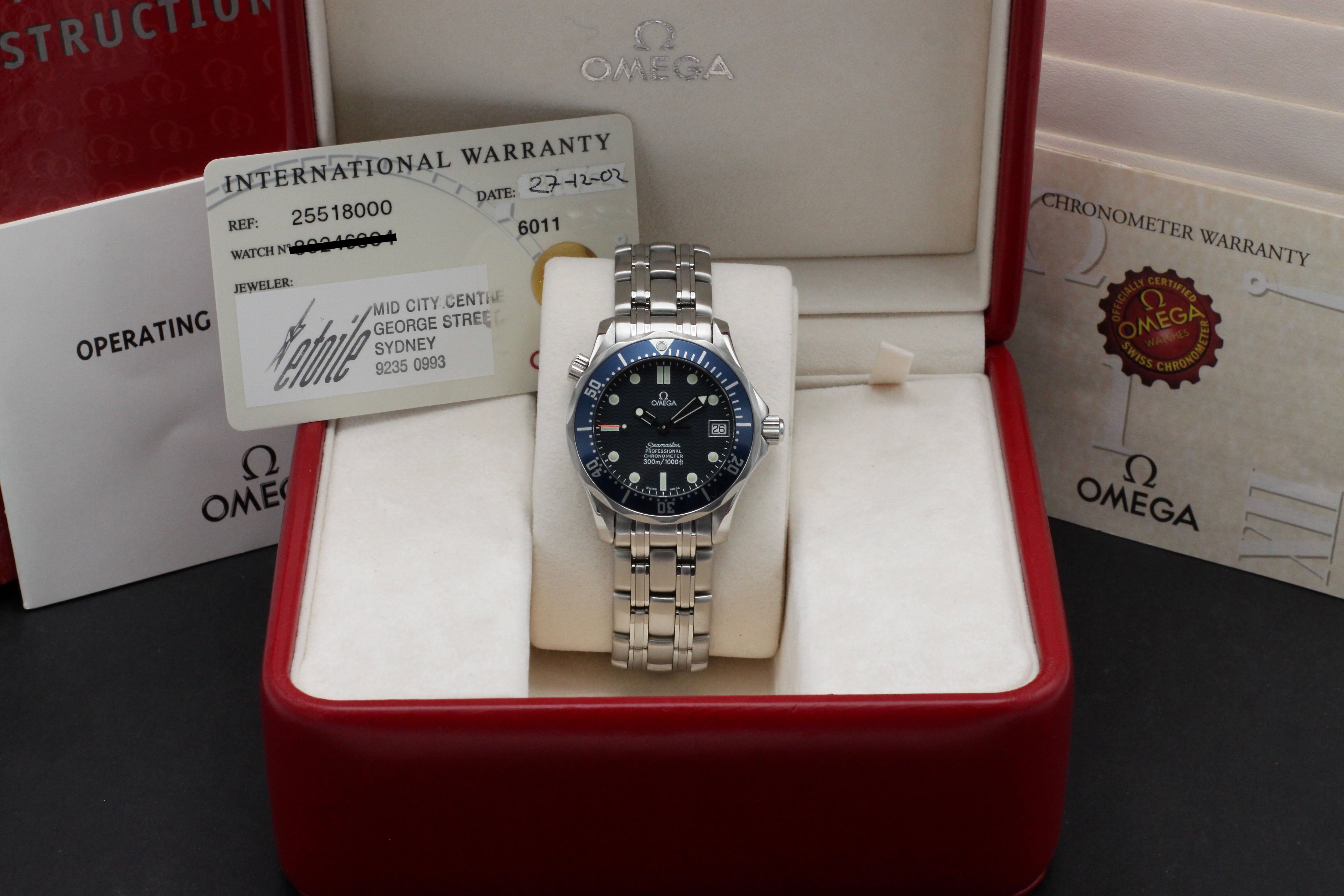 Omega Seamaster Diver 300 M 2551.80.00- 2002 - Omega horloge - Omega kopen - Omega heren horloge - Trophies Watches