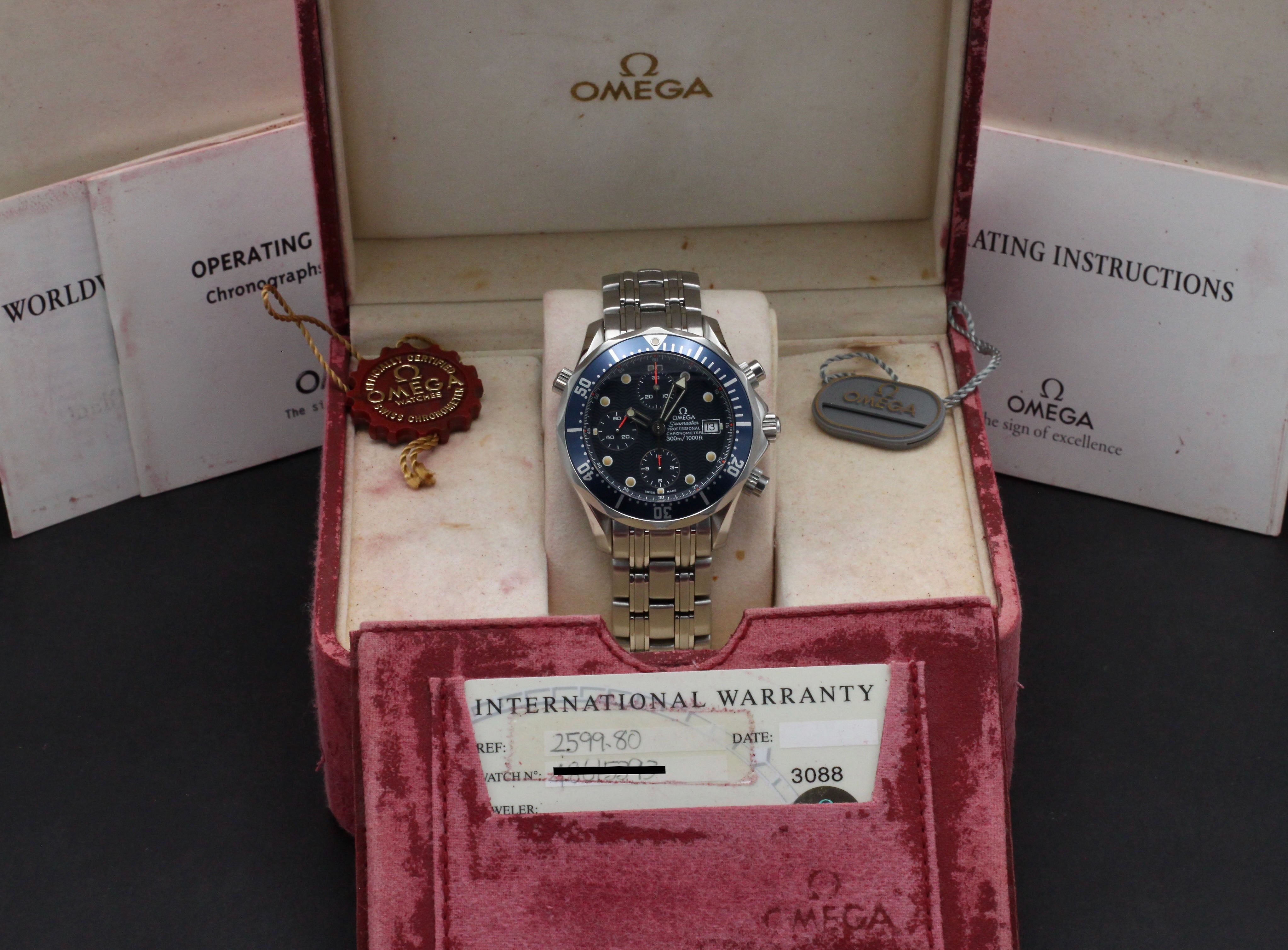 Omega Seamaster Diver 300 M 2599.80.00 - 1998 - Omega horloge - Omega kopen - Omega heren horloge - Trophies Watches