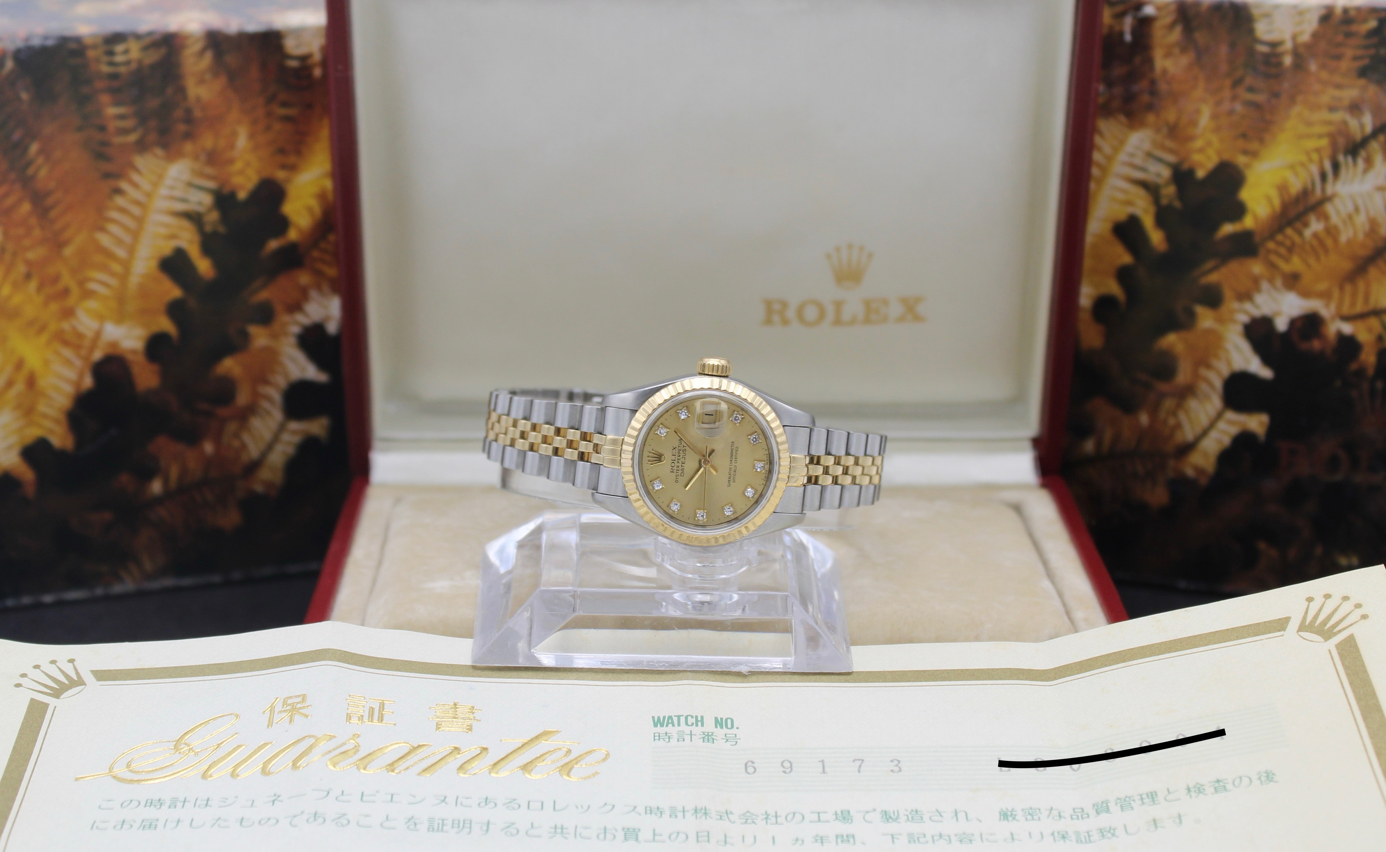 Rolex Lady-Datejust 69173G, Box & Papers, 1989