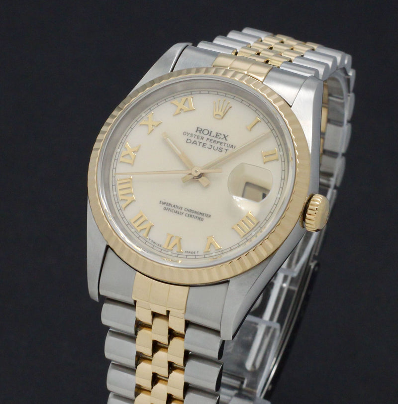 Rolex Datejust 16233, Box & Papers, Ivory Dial, 1997