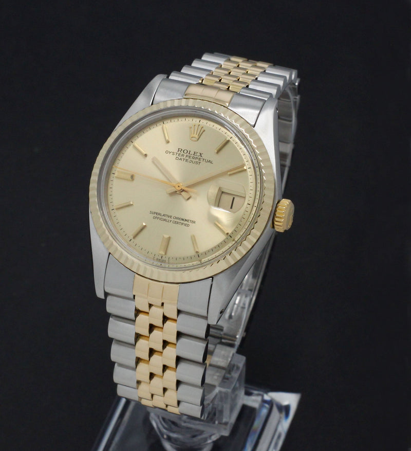 Rolex Datejust 1601 - 1973 - goud/staal - two/tone - Rolex horloge - Rolex kopen - Rolex heren horloge - Trophies Watches