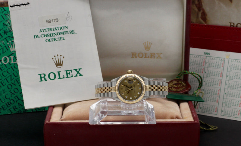 Rolex Lady-Datejust 69173G, Box & Papers, 1999