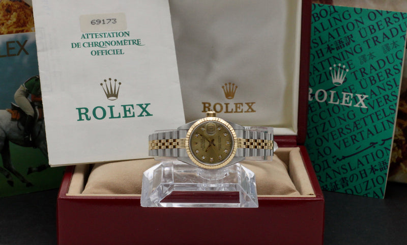 Rolex Lady-Datejust 69173 - 1991 - Rolex horloge - Rolex kopen - Rolex dames horloge - Trophies Watches