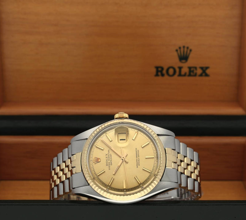 Rolex Datejust 1601 - 1974 - goud/staal - two/tone - Rolex horloge - Rolex kopen - Rolex heren horloge - Trophies Watches