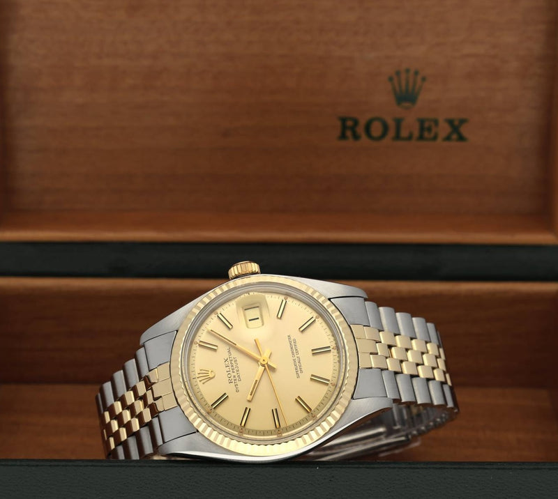 Rolex Datejust 1601 - 1973 - goud/staal - two/tone - Rolex horloge - Rolex kopen - Rolex heren horloge - Trophies Watches