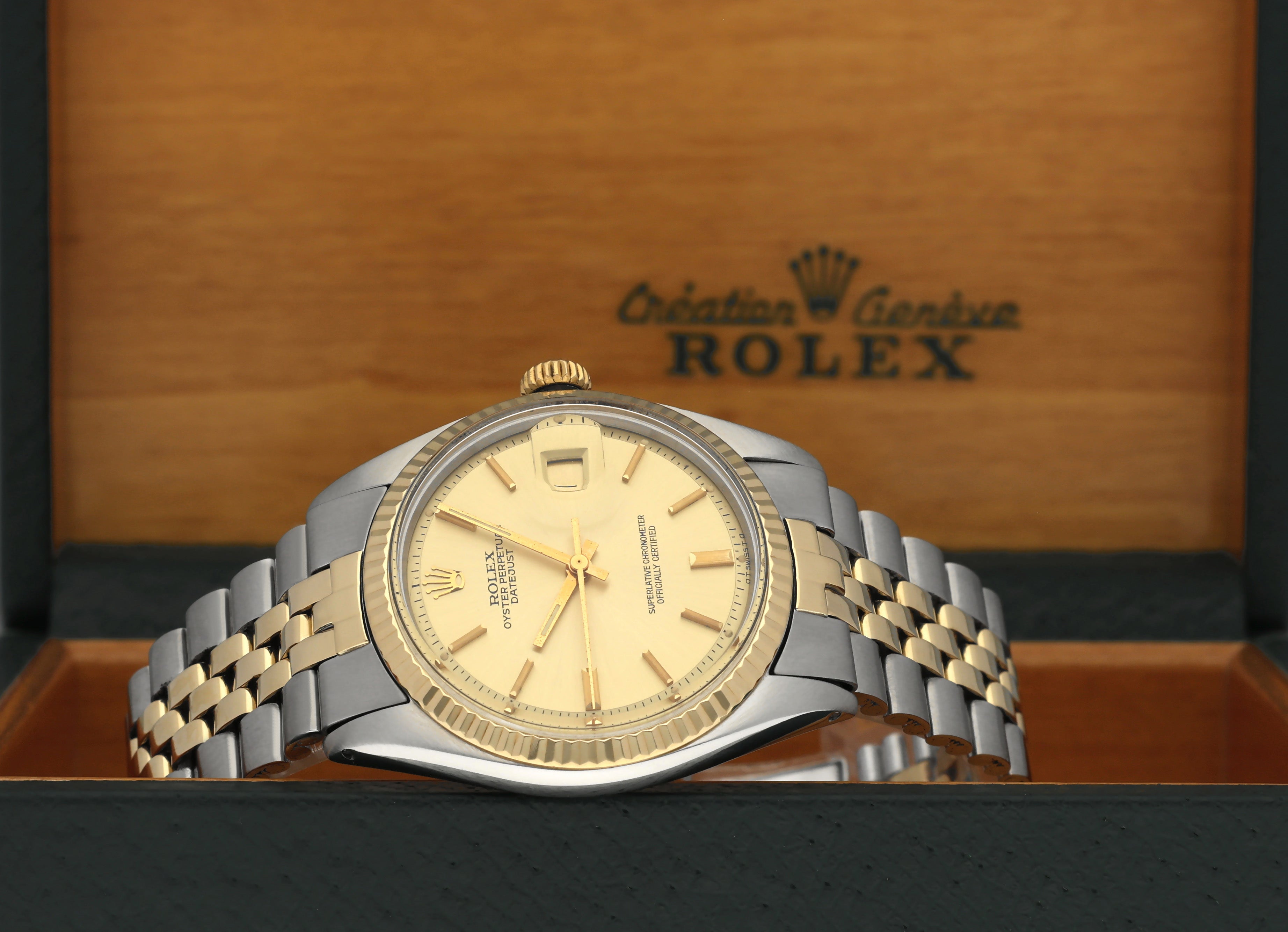 Rolex Datejust 1601 - 1975- goud/staal - two/tone - Rolex horloge - Rolex kopen - Rolex heren horloge - Trophies Watches