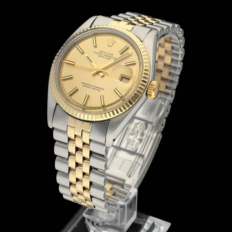 Rolex Datejust 1601 - 1973 - goud/staal - two/tone - Rolex horloge - Rolex kopen - Rolex heren horloge - Trophies Watches