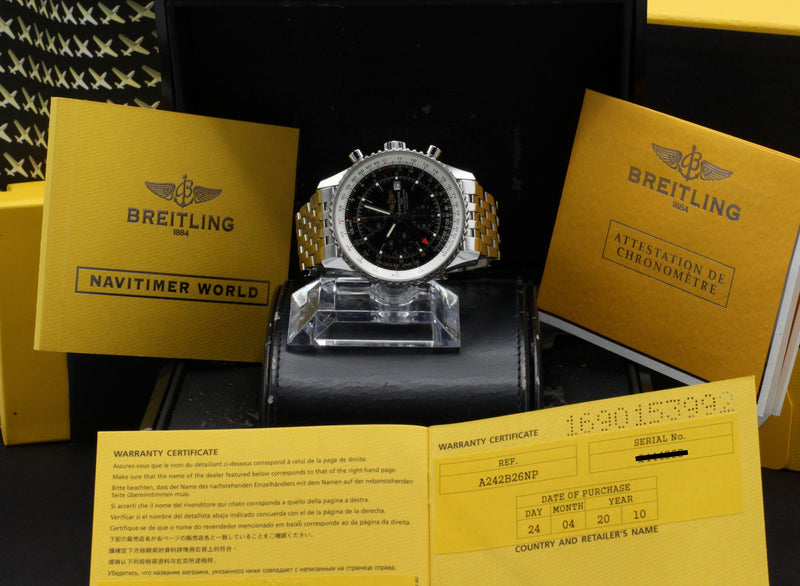 Breitling Navitimer World A24322, Box & Papers, 2010