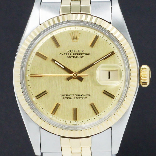 Rolex Datejust 1601 - 1973 - goud/staal - two/tone - Rolex horloge - Rolex kopen - Rolex heren horloge - Trophies Watches