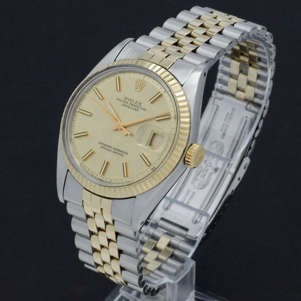 Rolex Datejust 1601 - 1973 - goud/staal - two/tone - Rolex horloge - Rolex kopen - Rolex heren horloge - Trophies Watches