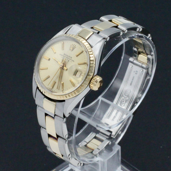 Rolex Oyster Perpetual Lady Date 6516 two-tone - 1979 - Rolex horloge - Rolex kopen - Rolex dames horloge - Trophies Watches